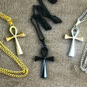 Your Choice Unisex Ankh Cross Stainless Steel Necklaces NWT